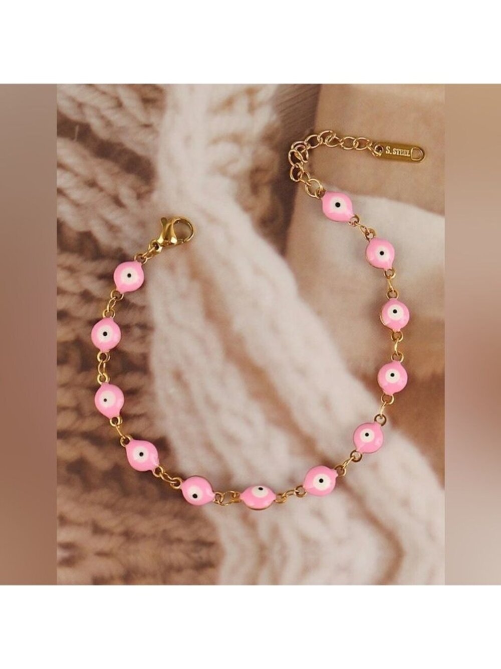 Pink Evil Eye Bracelet Q47